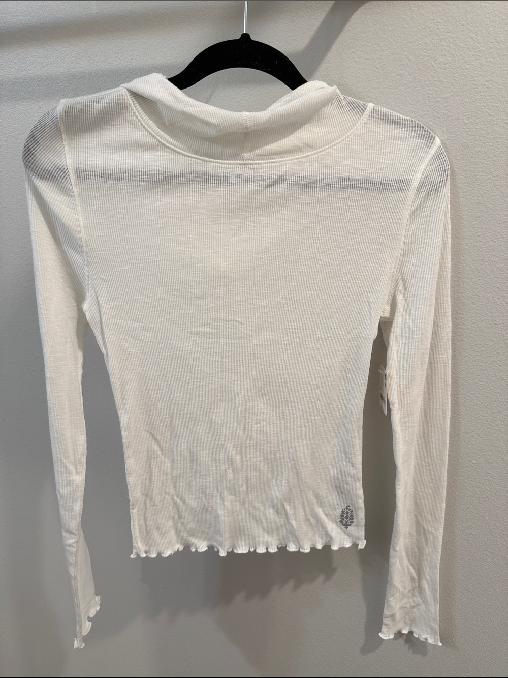 FP Movement by Free People White Ribbed Long-Sleeve Tee